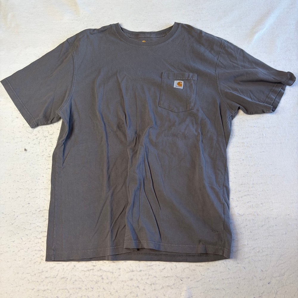 Carhartt Pocket T-Shirt Mens XL Gray Short Sleeve Workwear Heavyweight